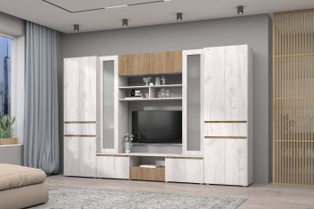 Стенка Лиана комп.2 крафт (Зарон) в Нижних Сергах - nizhnie-sergi.mebel-e96.ru