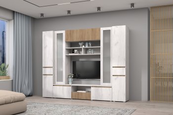 Стенка Лиана комп.3 крафт (Зарон) в Нижних Сергах - nizhnie-sergi.mebel-e96.ru