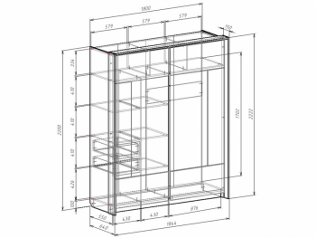 Шкаф-купе 1800 мм Либерти (Росток) в Нижних Сергах - nizhnie-sergi.mebel-e96.ru