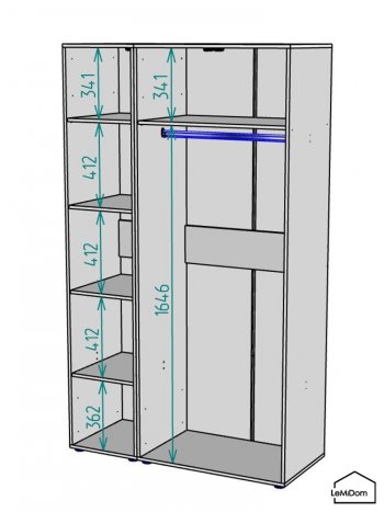 Шкаф Linnea MHR-3-1 2050х1200х510 (Белый-М 11.1.2) в Нижних Сергах - nizhnie-sergi.mebel-e96.ru