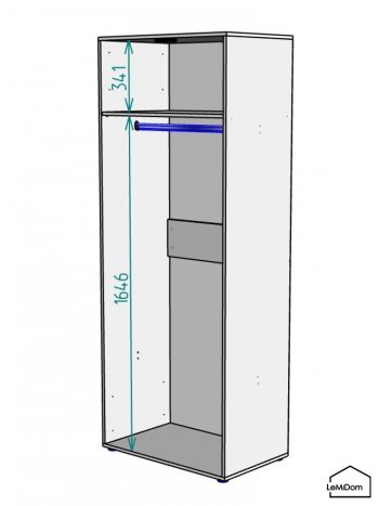 Шкаф Linnea MHR-2 2050х800х510 (Графит-М 11.1.25) в Нижних Сергах - nizhnie-sergi.mebel-e96.ru
