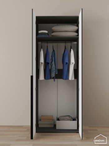 Шкаф Linnea MHR-2 2050х800х510 (Графит-М 11.1.25) в Нижних Сергах - nizhnie-sergi.mebel-e96.ru