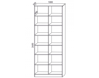 Шкаф распашной 1000 мм М6-2.4 Б+Б 100 + антресоль (М6) в Нижних Сергах - nizhnie-sergi.mebel-e96.ru
