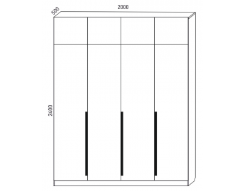 Шкаф распашной 2000 мм  М6-4.1.1 П+П+П+П 200 + антресоль (М6) в Нижних Сергах - nizhnie-sergi.mebel-e96.ru