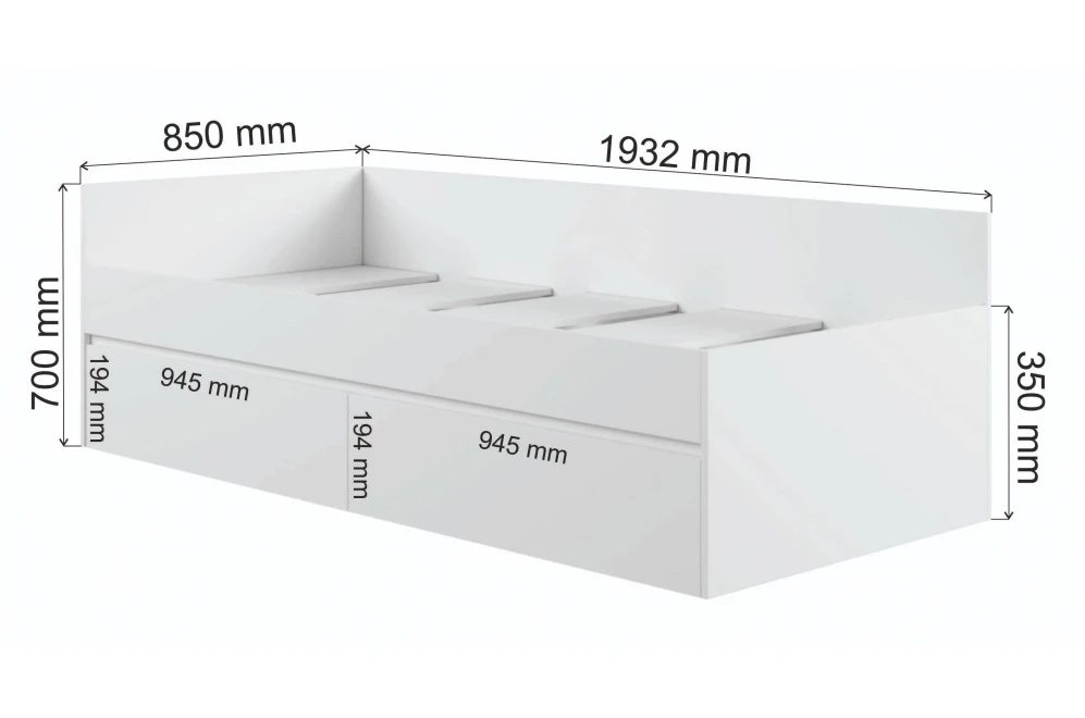 Кровать-софа Мадера белый (Альбина) в Нижних Сергах - nizhnie-sergi.mebel-e96.ru