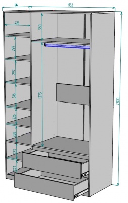 Шкаф Мальта 1350 мм Графит в Нижних Сергах - nizhnie-sergi.mebel-e96.ru