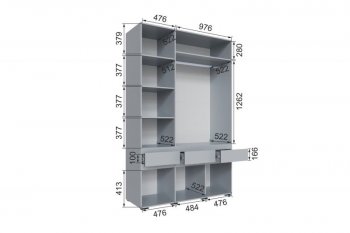 Шкаф 1500 мм Мерида серый камень/графит (Микон) в Нижних Сергах - nizhnie-sergi.mebel-e96.ru