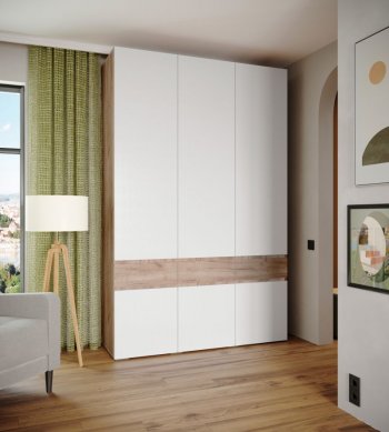 Шкаф 1500 мм Мерида крафт табачный/белый (Микон) в Нижних Сергах - nizhnie-sergi.mebel-e96.ru