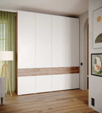 Шкаф 2000 мм Мерида крафт табачный/белый (Микон) в Нижних Сергах - nizhnie-sergi.mebel-e96.ru