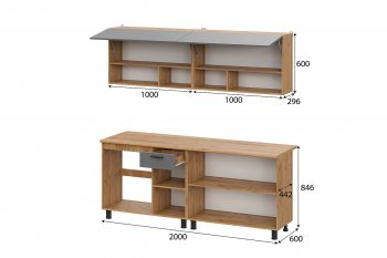 Кухонный гарнитур Монако 2000 мм графит (СВ) в Нижних Сергах - nizhnie-sergi.mebel-e96.ru