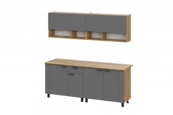Кухонный гарнитур Монако 2000 мм графит (СВ) в Нижних Сергах - nizhnie-sergi.mebel-e96.ru