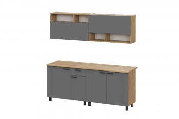 Кухонный гарнитур Монако 2000 мм графит (СВ) в Нижних Сергах - nizhnie-sergi.mebel-e96.ru