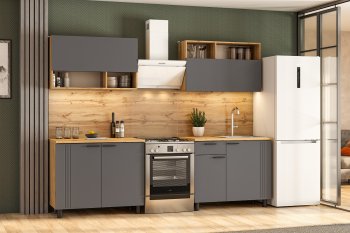 Кухонный гарнитур Монако 2000 мм графит (СВ) в Нижних Сергах - nizhnie-sergi.mebel-e96.ru