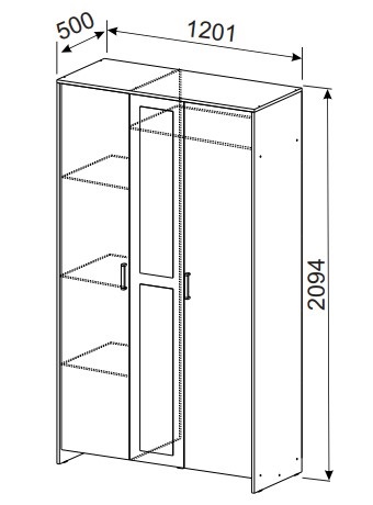 Шкаф распашной 1200 мм Дольче (СВ) в Нижних Сергах - nizhnie-sergi.mebel-e96.ru