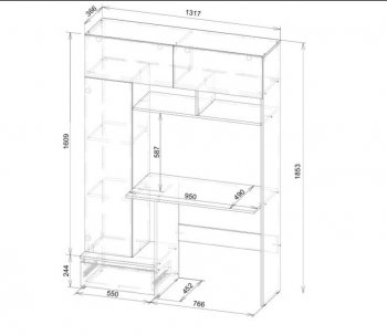Стол компьютерный Некст-1 + Шкаф (СВ) в Нижних Сергах - nizhnie-sergi.mebel-e96.ru