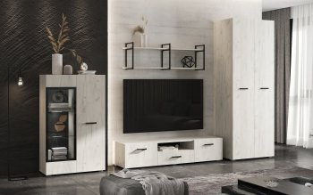 Стенка Нэнси new крафт белый (Миф) в Нижних Сергах - nizhnie-sergi.mebel-e96.ru