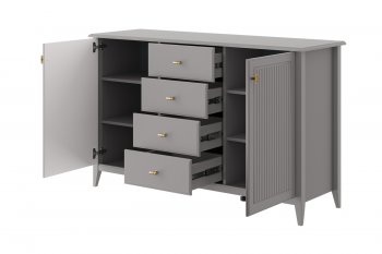 Комод 4 ящика 2 двери Никеа антрацит (БМ) в Нижних Сергах - nizhnie-sergi.mebel-e96.ru