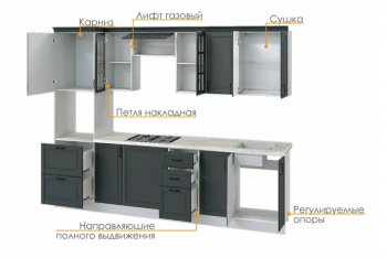 Кухонный гарнитур 3000 мм Николь-1 (Росток) в Нижних Сергах - nizhnie-sergi.mebel-e96.ru