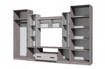 Стенка Николь-2 крафт серый/кашемир (Зарон) в Нижних Сергах - nizhnie-sergi.mebel-e96.ru