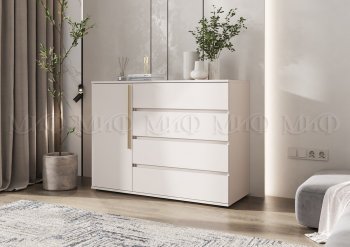Комод 1 дверь 4 ящика (1200) Норд, кашемир (Миф) в Нижних Сергах - nizhnie-sergi.mebel-e96.ru