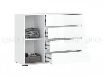 Комод 1 дверь 4 ящика (1200) Норд,  белый (Миф) в Нижних Сергах - nizhnie-sergi.mebel-e96.ru