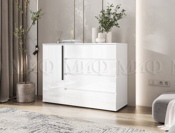 Комод 1 дверь 4 ящика (1200) Норд,  белый (Миф) в Нижних Сергах - nizhnie-sergi.mebel-e96.ru