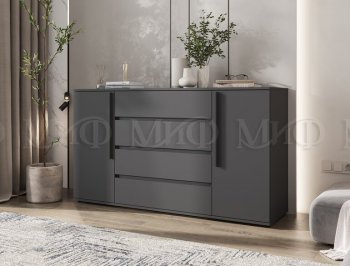 Комод 2 двери 4 ящика (1600) Норд, графит (Миф) в Нижних Сергах - nizhnie-sergi.mebel-e96.ru