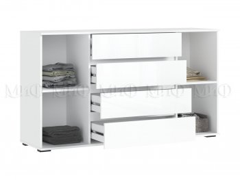 Комод 2 двери 4 ящика (1600) Норд, белый (Миф) в Нижних Сергах - nizhnie-sergi.mebel-e96.ru