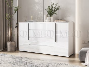 Комод 2 двери 4 ящика (1600) Норд, белый (Миф) в Нижних Сергах - nizhnie-sergi.mebel-e96.ru