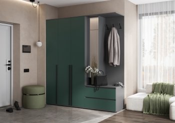 Прихожая Норд+Шкаф 1200, графит/изумруд (Миф) в Нижних Сергах - nizhnie-sergi.mebel-e96.ru