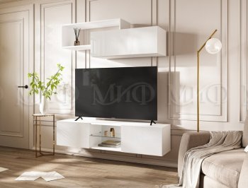 Стенка Норд-1 белый глянец (Миф) в Нижних Сергах - nizhnie-sergi.mebel-e96.ru