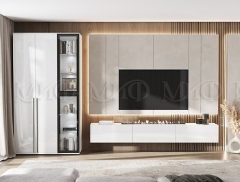 Стенка Норд белый глянец (Миф) в Нижних Сергах - nizhnie-sergi.mebel-e96.ru