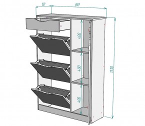 Обувница W44 (ДМ) в Нижних Сергах - nizhnie-sergi.mebel-e96.ru