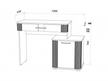 Стол туалетный Ольга-2 в Нижних Сергах - nizhnie-sergi.mebel-e96.ru