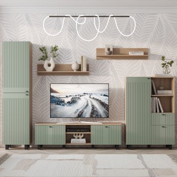 Тумба под ТВ Олива ТБ-09 эвкалипт софт (БТС) в Нижних Сергах - nizhnie-sergi.mebel-e96.ru