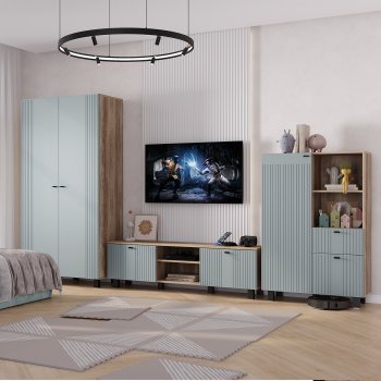 Стенка Олива комп.3 шарли бриз (БТС) в Нижних Сергах - nizhnie-sergi.mebel-e96.ru
