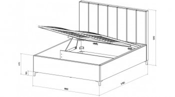 Кровать с ПМ Оливия Серый (Лин) в Нижних Сергах - nizhnie-sergi.mebel-e96.ru