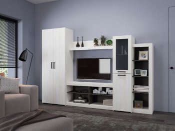 Стенка OSKAR4 сосна белая (Генезис) в Нижних Сергах - nizhnie-sergi.mebel-e96.ru