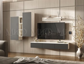 Стенка Оскар комп.2 крафт белый/графит (Миф) в Нижних Сергах - nizhnie-sergi.mebel-e96.ru
