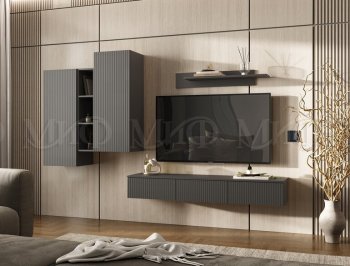 Стенка Оскар комп.2 графит (Миф) в Нижних Сергах - nizhnie-sergi.mebel-e96.ru