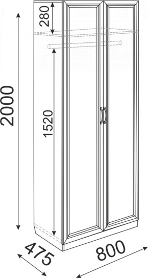 Шкаф Остин 800 мм №2 (Риннер) в Нижних Сергах - nizhnie-sergi.mebel-e96.ru