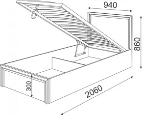 Кровать с ПМ Остин Модуль 22 (Риннер) в Нижних Сергах - nizhnie-sergi.mebel-e96.ru