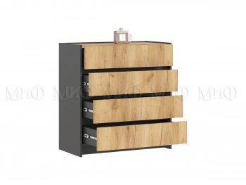 Комод 4ящ. Остин крафт/графит (Миф) в Нижних Сергах - nizhnie-sergi.mebel-e96.ru