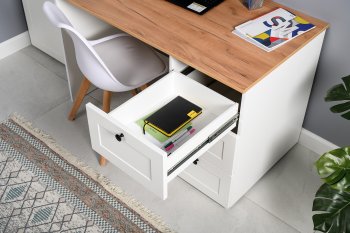 Стол письменный 12.159 Остин белый (Моби) в Нижних Сергах - nizhnie-sergi.mebel-e96.ru