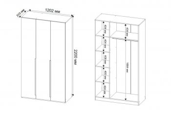 Шкаф 1200 мм Пальма с антресолью, Сатин (ДСВ) в Нижних Сергах - nizhnie-sergi.mebel-e96.ru