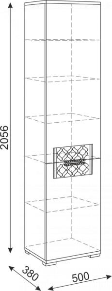 Пенал Тиффани М12 (Риннер) в Нижних Сергах - nizhnie-sergi.mebel-e96.ru