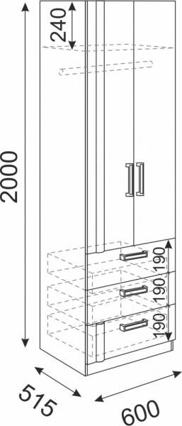 Шкаф с ящиками Волкер М4 (Риннер) в Нижних Сергах - nizhnie-sergi.mebel-e96.ru