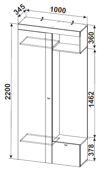 Прихожая №5 (СВ) в Нижних Сергах - nizhnie-sergi.mebel-e96.ru