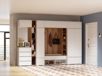 Прихожая Прага модульная, белый (Handis) в Нижних Сергах - nizhnie-sergi.mebel-e96.ru