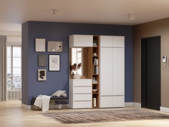 Прихожая Прага модульная, белый (Handis) в Нижних Сергах - nizhnie-sergi.mebel-e96.ru